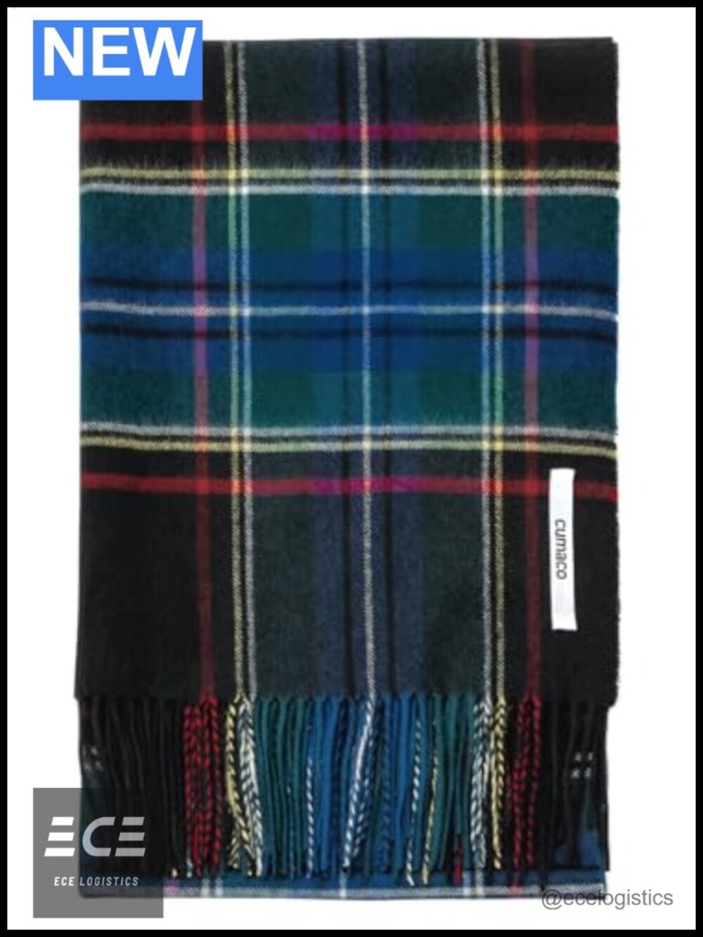 100% Cashmere Checkered Stole Large Thick Wrap Pashmina